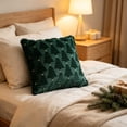 thumbnail image 2 of Christmas Pillow Covers, Decorative Throw Pillow Cases, Embroidered Embossed Christmas Trees for Lounge Chair and Winter Home Styling, 18 x 18 in, 2 of 5