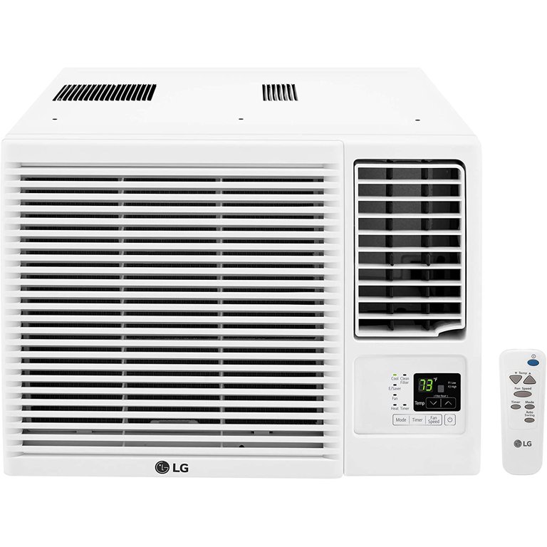 LG 18,000 BTU 230V Smart Wi-Fi Window-Mounted Cooling u0026 Heating Air  Conditioner with Remote Control - Walmart.com