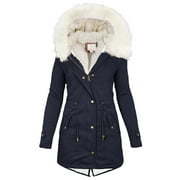 Black Friday Deals 2021 Pisexur Winter Coats For Women,Women'S Warm Hooded Thick Padded Outerwear Big Collar Jackets
