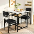 thumbnail image 5 of Square Dining Table Set for 2, Faux Marble Compact Bistro Table with Upholstered Chairs, Space Saving Kitchen Breakfast Nook, Built-in Storage Rack 3-Piece Modern Dining Set for Kitchen & Dinin, 5 of 7