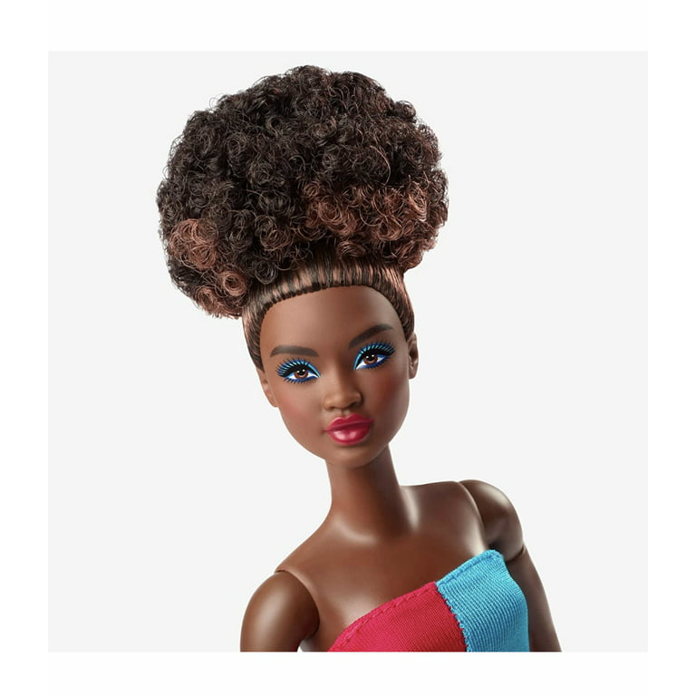 Barbie Looks Doll, Natural Black Hair, Color Block Outfit, Crop Top & Flare  Pants, Style & Pose, Fashion Collectibles
