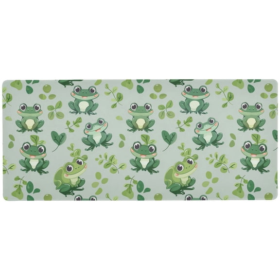 JSTEL Cartoon Frog Leaves Large Gaming Mouse Pad Big Mousepad Mice Keyboard Mat with Non-Slip Rubber Base for Computer Laptop Home & Office, 31.5 X 11.8 inch