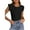 Black, variant on Womens Summer Crew Neck T Shirts Trendy Ruffle Sleeve Slim Fit Knit Going Out Tops Casual Spring Clothes