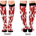 thumbnail image 2 of GZHJMY 1 Pair Lovely Love Heart Compression Socks for Women Men, Knee High Stockings for Athletic Sports,Running,Travel, 2 of 7