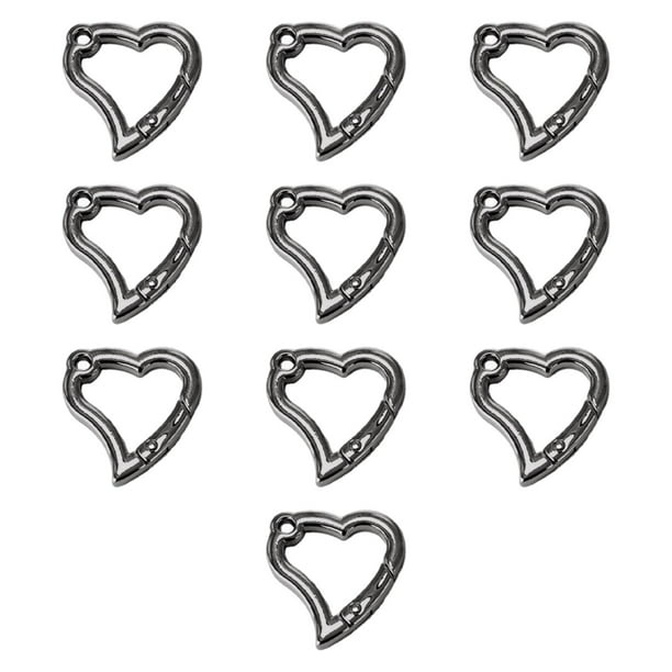 10 piezas de ganchos de resorte para llaveros, accesorios de metal, hebilla de llavero DIY Gris Negro