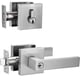 thumbnail image 1 of Juego de manillas para puerta Berlin Modisch Square Nickel Deadbolt, 1 of 5
