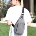 thumbnail image 6 of WIZUTIZ Crossbody Bag For Men, Messenger Bag Shoulder Bag With Zipper, Crossbody Phone Bag For Work, Travel Womens Messenger Bags Womens Crossbody Bags Solid Bags Waterproof Durable Bag Gray, 6 of 6