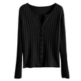 thumbnail image 3 of Lightweight Cardigan Women's Knitted Cardigan Coat Sweater Slim Long Sleeved Thin Top Cardigan for Women Black S, 3 of 3