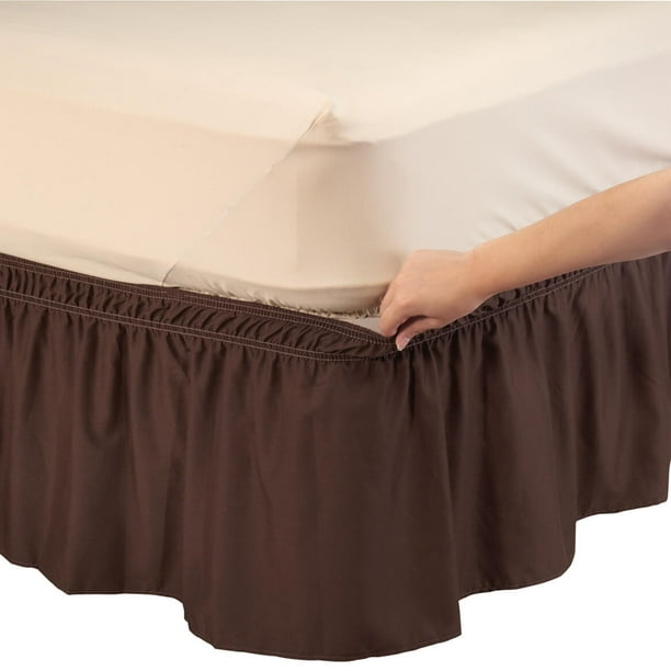 Solid Wrap Around Elastic Bed Skirt by OakRidge™Queen KingChocolate