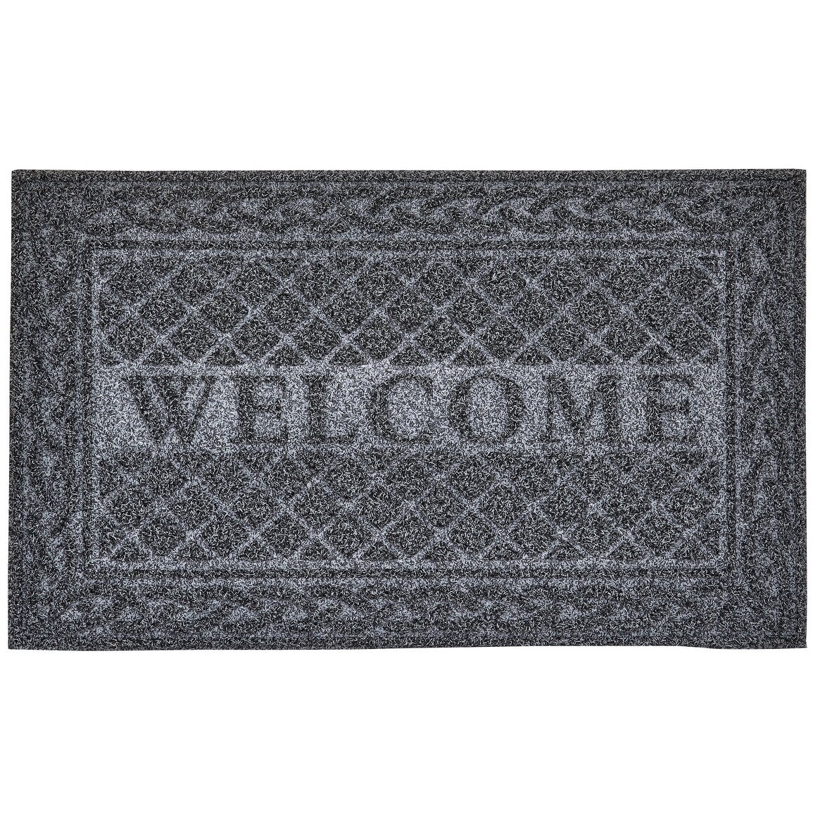 Superio  Non-Slip Welcome Doormat for Entry, 18" x 30", Waterproof, Mat Black