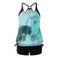 thumbnail image 4 of RKSTN Womens Tankini Bathing Suits with Shorts Athletic Two Piece Bathing Suits Conservative Print Tank Tops Swimwear, 4 of 8