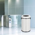 thumbnail image 7 of 17 Gallon/65L Commercial Open Top Trash Can, Heavy Duty Brushed Stainless Steel Garbage Can, Large Capacity Kitchen Waste Bin for Office, Restaurant, Lobby, Patio, Outdoor Use, White, 7 of 7