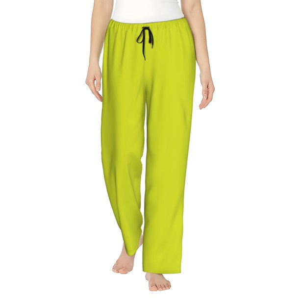 Balery Yellow Pantalones de pijama para mujer, pijamas ultraligeros, pantalones de estar por casa-3X-Large