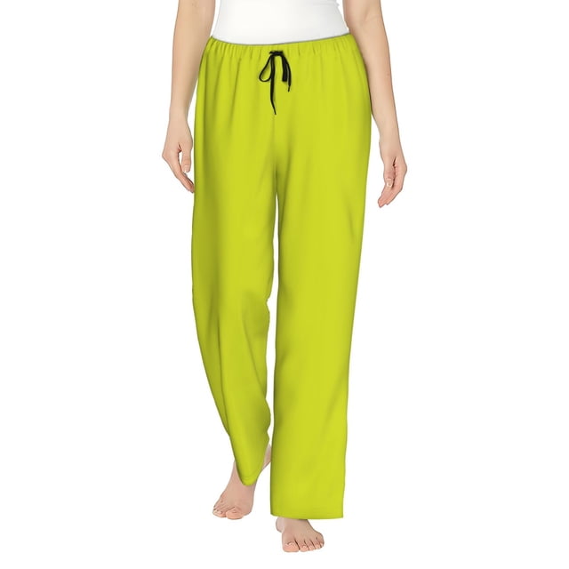Balery Yellow Pantalones de pijama para mujer, pijamas ultraligeros, pantalones de estar por casa-Small