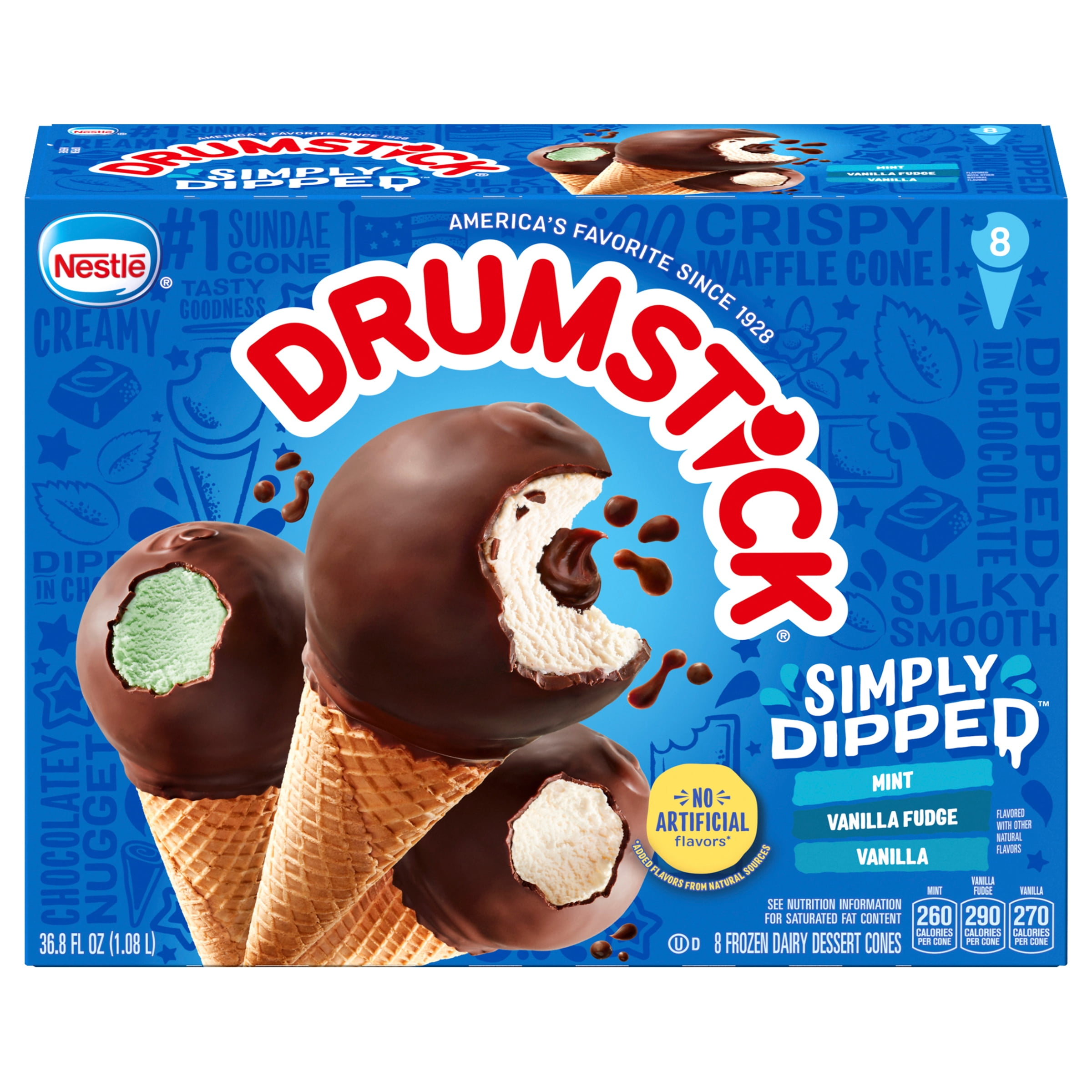 Drumstick Simply Dipped Cones Variety Pack, 8 Count