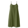 thumbnail image 5 of Hvogkswy Cotton Linen Nightgowns for Women Solid Sleeveless Crew Neck Camisole Dresses Soft Breathable Home Sleep Dress, 5 of 7