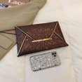 thumbnail image 2 of Bolsa de sobre de color sólido con lentejuelas para mujer, de mano cuadrado para mujer (marrón) Ehuebsd Para Estrenar, 2 of 9