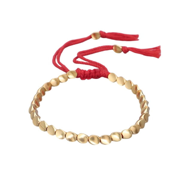 Minnieouse con cuentas Cadena de cuerda Muñequera Cobre de larga duración Dulce regalo Joyería Regalo Amistad Bandas de cuentas Ropa, zapatos y accesorios Miscelánea Rojo