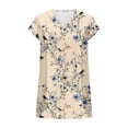 thumbnail image 6 of Odbmxy Women T Shirt Short Sleeve Summer V-Neck Plus Size Tops Women Leisure Regular Holiday Fancy Yellow Floral Tops, 6 of 6