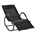 thumbnail image 1 of Outsunny Zero Gravity Rocking Lounge Chair, Patio Rocker w/ Removable Pillow, Recliner Seat for Indoor & Outdoor, Breathable Texteline, Black, 1 of 10
