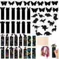 thumbnail image 1 of shiyou-52 Pcs Animal Scratch Bookmarks Set, Colorful Scratch Paper Art Bookmarks with Ribbon and Wooden Pen, Fun Dinosaur and Butterfly Design Scratch Art Bookmark for School Home Crafts, 1 of 4