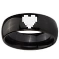 thumbnail image 2 of Tungsten Zelda Heart Design 8mm Glossy Black Polished Dome Men Ring, 2 of 2