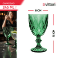 thumbnail image 4 of Copas de Vino Agua Vidrio Cristal Vintage 245 ml Vittori Juego 4 Piezas Color Verde, 4 of 6