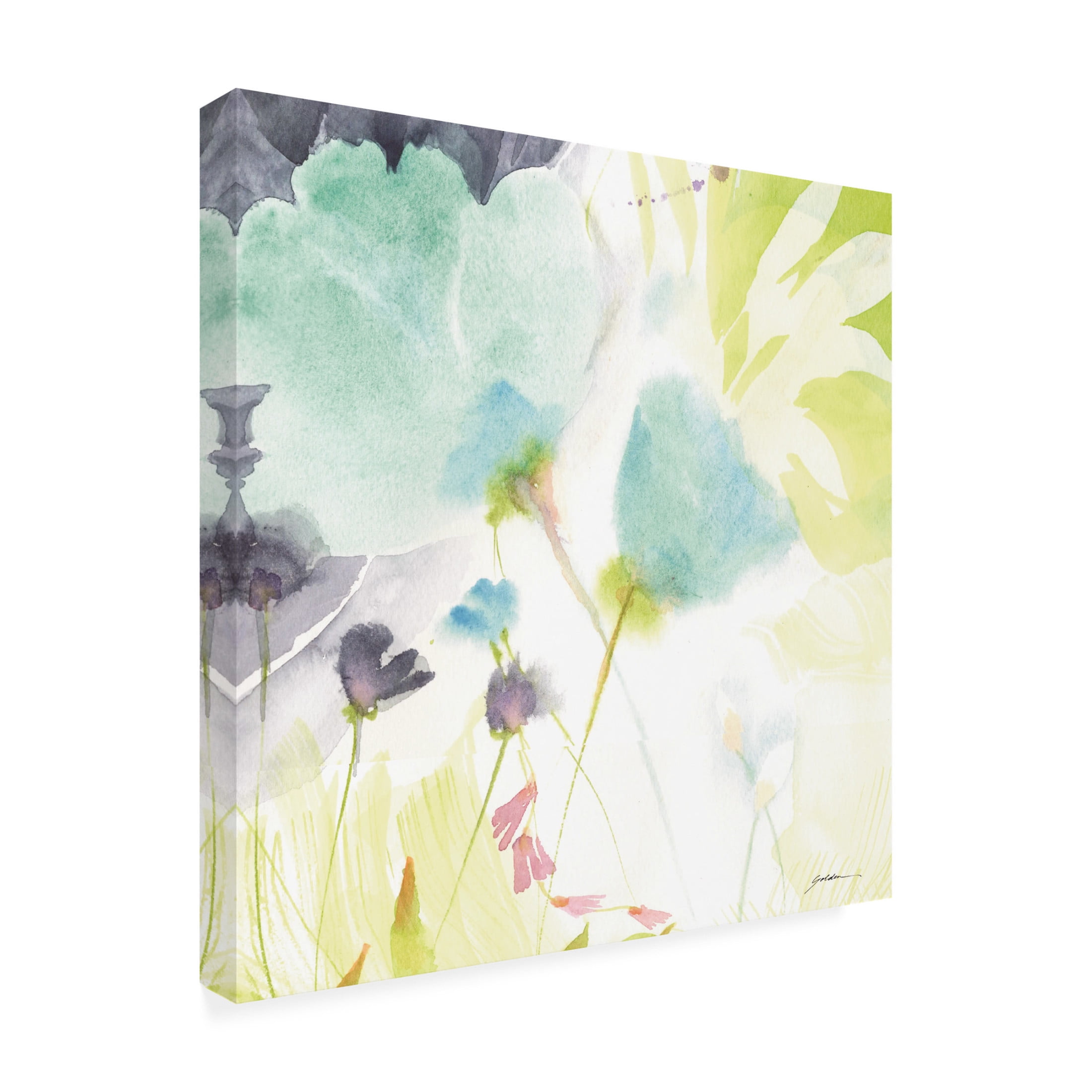 Canvas Wall Art - Sheila Golden 'Lime Leaves' Wall Art for Living Room, Bedroom, or Office Décor by Trademark Fine Art - 14 x 14 Inches