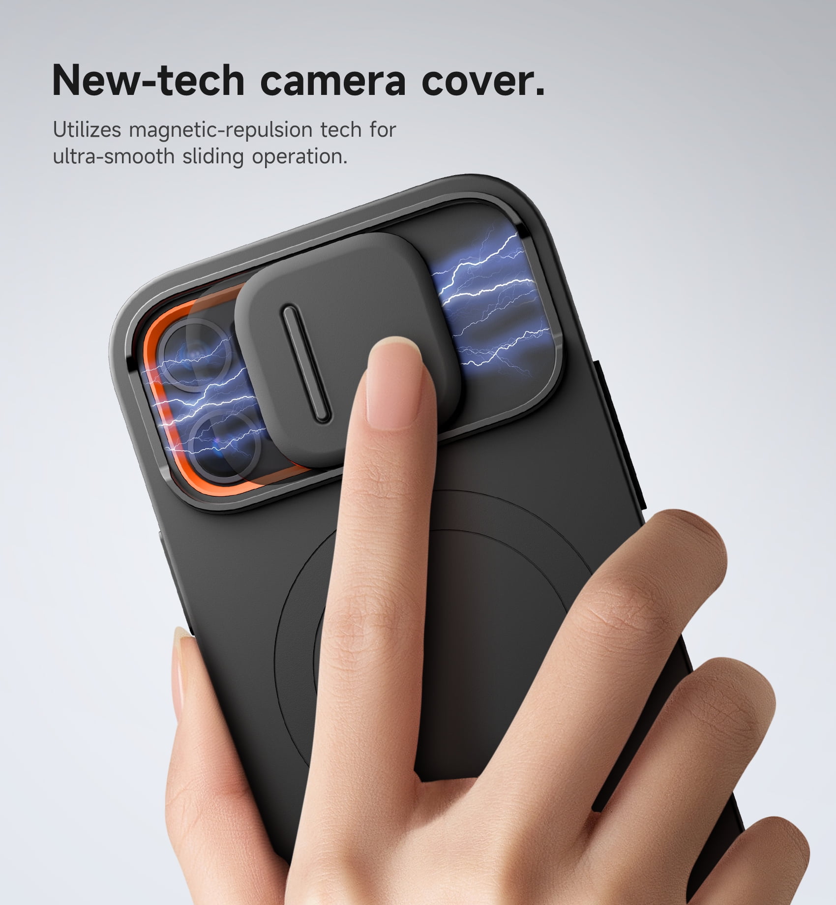Suritch for iPhone 12 / 12 Pro Case with Magnetic Slide Camera Cover and Adjustable Kickstand, Compatible with MagSafe, Shockproof Bumper Case Slim Protective Cover, Black