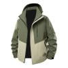 OHMZYZO Mens Rain Jacket Lightweight Color Block Windbreaker Jackets Waterproof Full Zip Hooded Hiking Coat Outdoor