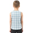 thumbnail image 3 of Light Blue Cute Plaids Pattern Vest Undershirt Tank Top Sleeveless Quick Dry 9-10Y, 3 of 7