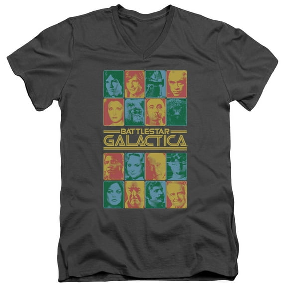Bsg - 35Th Anniversary Cast - Slim Fit V Neck Shirt - X-Large