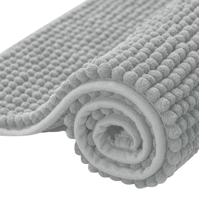 Alfombra de baño SUBRTEX, felpilla, 50 x 80 cm, color gris claro