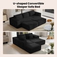 thumbnail image 3 of BELHOME 108" U-Shaped Sectional Sofa Boneless Couch, Modular Cloud Couch 50D High-Resilience Foam Compression Sofa, No Assembly Required, Corduroy Deep Seat Sofa for Living Room Apartment, 3 of 10