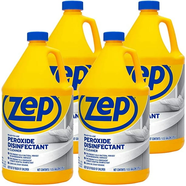 Zep Rtu Peroxide Disinfectant And Cleaner 128 Oz Zuprxdc128 Case Of 4 Fast Acting Formula