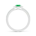 thumbnail image 2 of ANGARA Natural Pear Emerald and Diamond Halo Split Shank Ring in 14K White Gold for Women (Size-7x5mm) | May Birthstone, Birthday, Anniversary, Jewelry Gift for Women | Natural Emerald Ring, 2 of 9