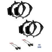 ASC 2 Pair 6 -Inch 6" 6.5" 6.75" Car Speaker Install Adapter Mount Bracket Plates w'Speaker Wire Connectors for Select GM GMC/Pontiac/Chevrolet Vehicles- see below for compatible vehicles