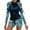 Navy, variant on NOLDARES Women's Long Sleeves Rash Guard - 2 Piece Swimsuits with Built in Bra Swim Shirt and Shorts(Blue,L)