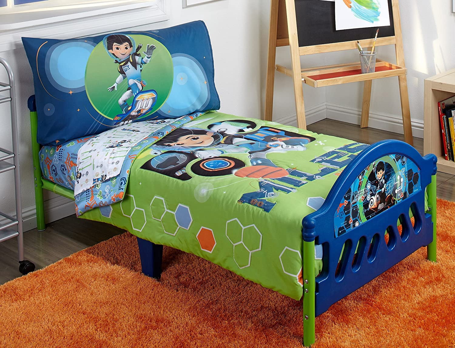 HTOOQ Ensemble de Literie pour Tout-Petits 4 Pcs, Miles from Tomorrow Land
