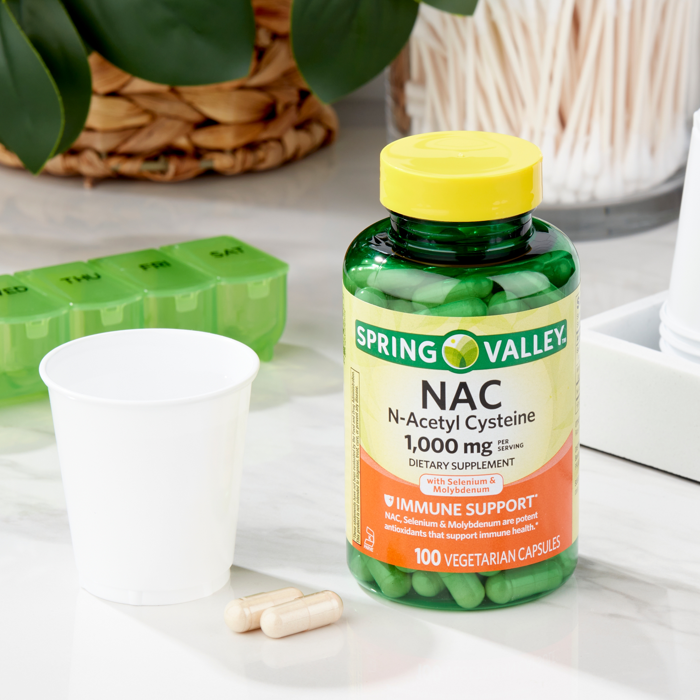 Spring Valley NAC Vegetarian Capsules Dietary Supplement, 1000mg, 100 Count - image 4 of 9