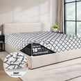 thumbnail image 5 of Lux Decor Cal King Bed Sheets Set 4 Piece - Quatrefoil Pattern, Ultra Soft Polyester Sheet Deep Pocket Fit, Wrinkle Free, Breathable & Fade Resistant OEKO-TEX Certified, White, 5 of 11