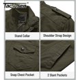 thumbnail image 5 of TACVASEN Men's Work Cargo Jacket Multiple-pockets Stand Collar Zip Up Windproof Bomber Jacket Autumn Outdoor Biker Coat, 5 of 5