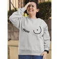 thumbnail image 3 of Breast Cancer Support Mastectomy Scar Survivor Crewneck Sweatshirt, M, White, 3 of 5
