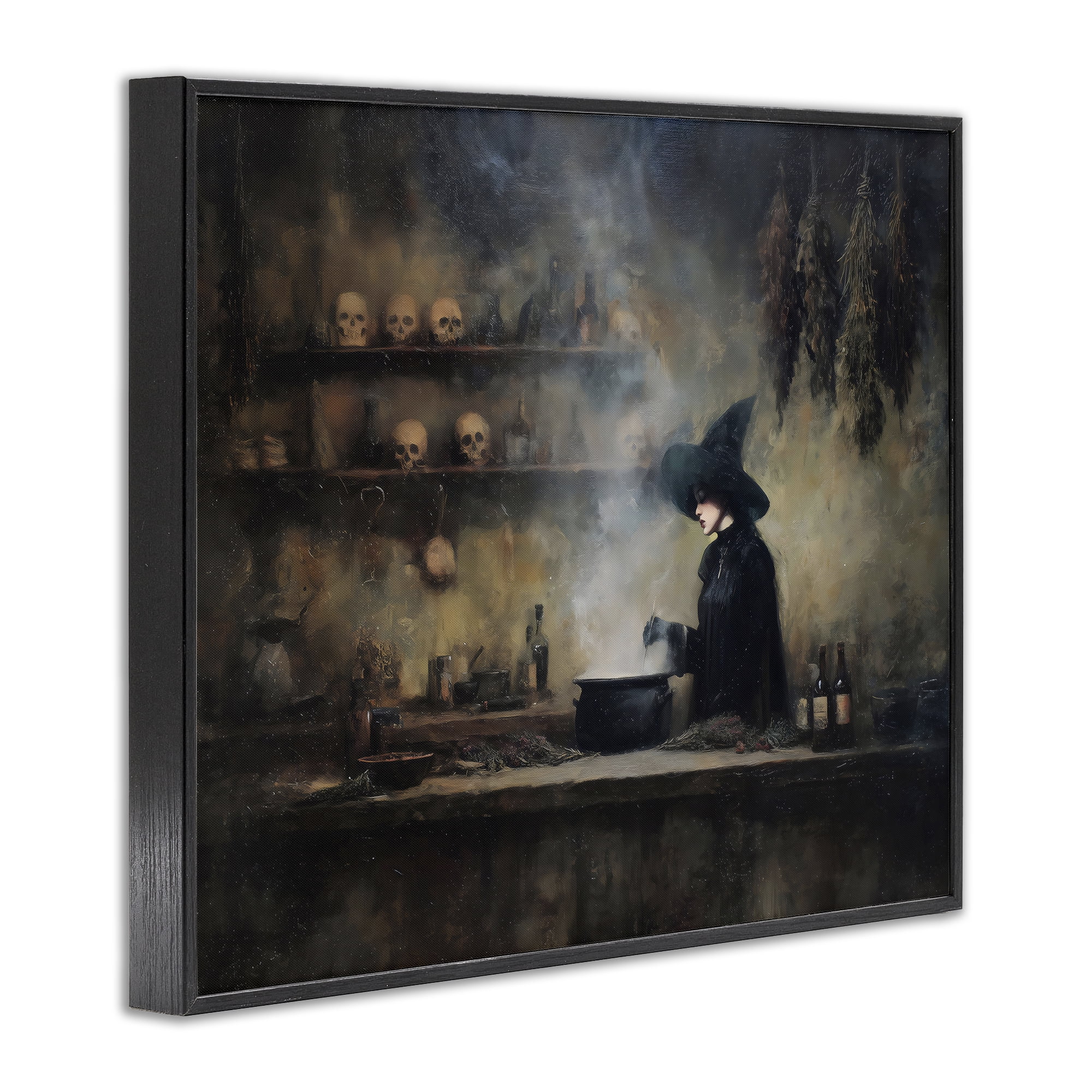 Witch's Cauldron Brew Black Framed Giclee Art, design by Arlington Prints
