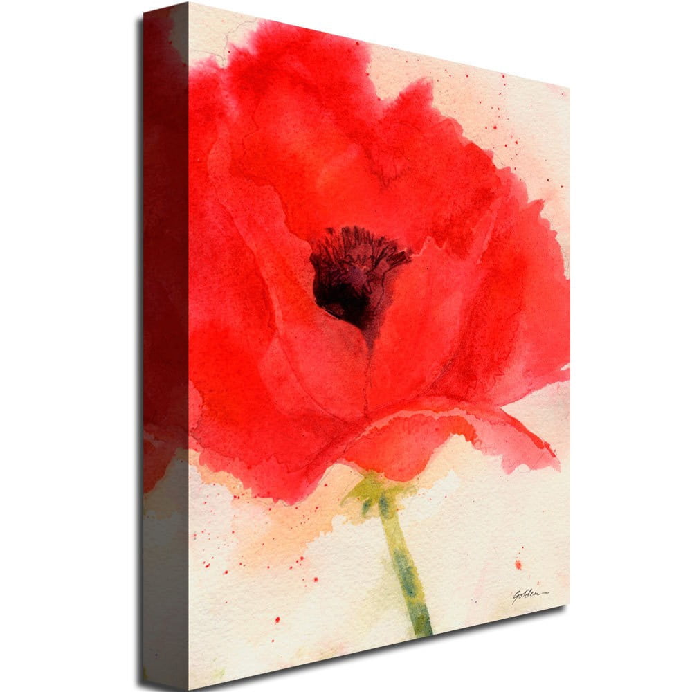 Trademark Art "Green Poppy" Canvas Wall Art by Shelia Golden