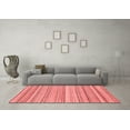 thumbnail image 3 of Ahgly Company Machine Washable Indoor Square Abstract Red Modern Area Rugs, 3' Square, 3 of 4
