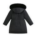 thumbnail image 6 of newwalpole Girls' Winter Warm Coat Fleece Lined Long Jacket with Furry Hood Black for Size 11-12 Years, 6 of 6