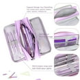 thumbnail image 5 of Under $5, Pencil Case, Large 3-Compartment Pencil Case, Durable Canvas Organizer for Pens & Accessories, Pencil Pouch, Purple by Goohae, 5 of 7