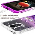 thumbnail image 5 of LG Phoenix 4/Zone 4/Aristo 3/Tribute Empire/Rebel 4 LTE/Aristo 2 Plus Case w[Temper Glass] Liquid Glitter Shock Proof Cute Phone Case Bling Diamond Bumper Girls Women - Violet/Clear, 5 of 5
