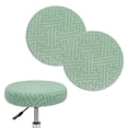 thumbnail image 1 of Uxcell 2-Pack Fundas Redondas para Taburetes de Bar, para Fundas de Asiento de Patrón de Rayas de Poliéster de 12-14 Pulgadas con Bandas Elásticas [Verde Frijol], 1 of 7
